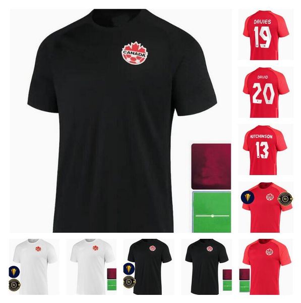 

canada davies 19 larin 17 customized thai quality soccer jersey 2021 hoilett 10 cavallini 11 david 20 kaye 14 laryea 22 millar 23 custom men, Black;yellow