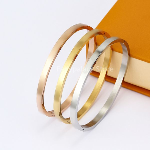 Atacado de alta qualidade designer design bangle de aço inoxidável fivela de ouro pulseira de moda jóias homens e mulheres braceletes presente