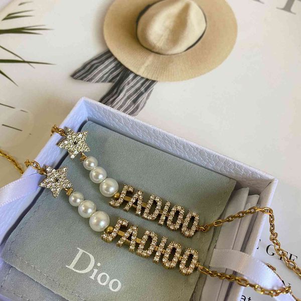 

70% off outlet online letter pearl necklace bracelet female star net red choker wind necklace, Black