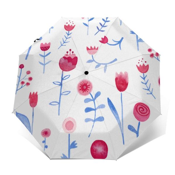 

umbrellas flowers umbrella mini compact art backpack wind proof automatic