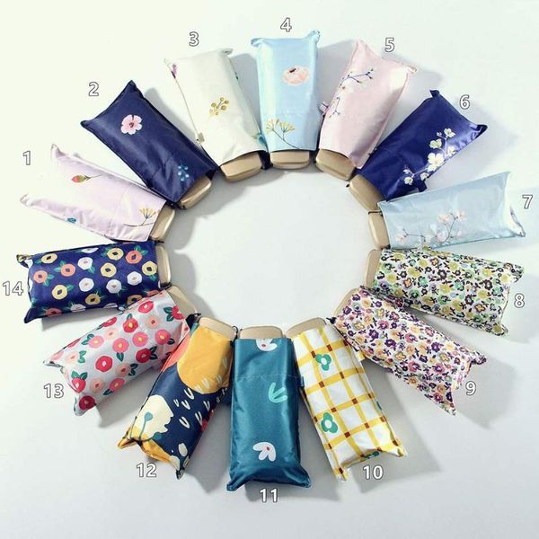 

umbrellas ultra light flat head small mobile phone 50 fold sun umbrella uv protection pocket mini umbr