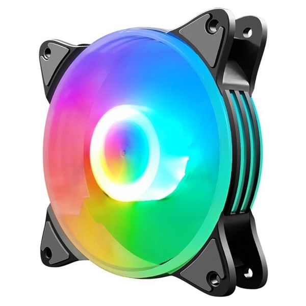 

coolmoon 12cm silent chassis cooling fan 5 colors led lighting large 4pin heatsink radiator for deskpc case