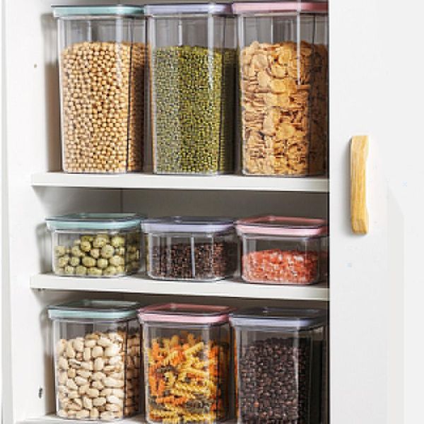 

storage bottles & jars 600/1300/2000ml container plastic kitchen refrigerator noodle box multigrain tank transparent sealed