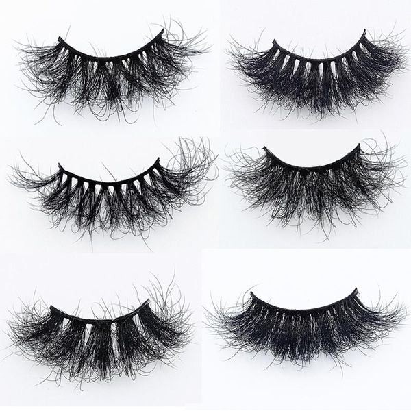 

false eyelashes fluffy long 25mm lashes mink thick dramatic messy makeup wholesale 3d