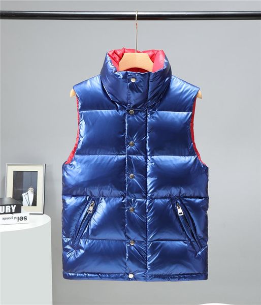 

monclair flocking logo down jacket men and women france tide brand cotton vest hooded drawstring vests gf, Black