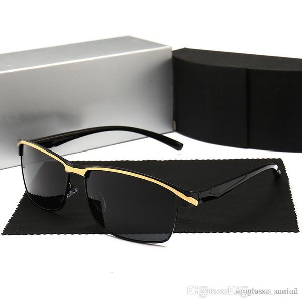 

brand audi new men's polarized sunglasses driving glasses sun glasses big fashion 551 4 colours with case, White;black