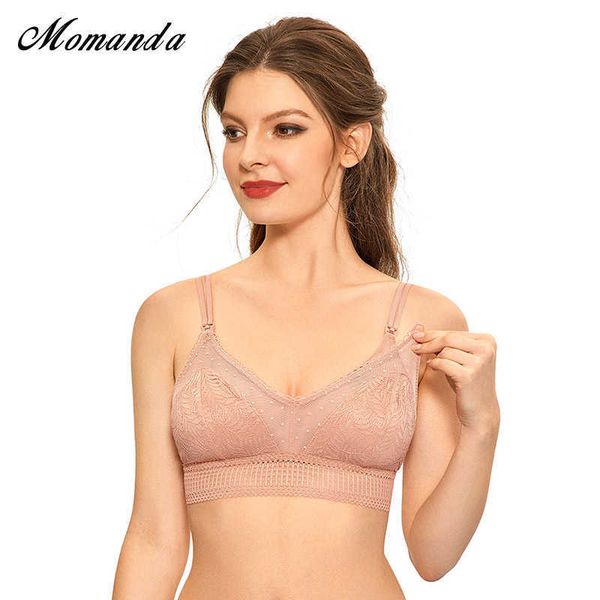 MoManda Dantel Emzirme Annelik Hemşirelik Bras Hamile Kadınlar için Hafif Yastıklı Kablosuz Bralette Gebelik Iç Çamaşırı Y0925