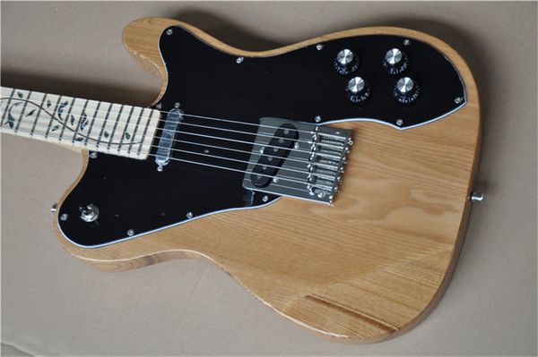 

custom 6 - string electric guitar wood color closed pickup panel