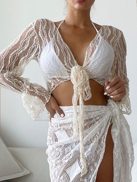 

tie front long sleeve kimono c8hk#, White;black