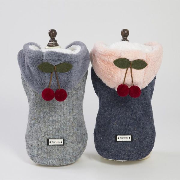 

dog apparel pet clothing autumn and winter spot small cherry cotton-padded coat