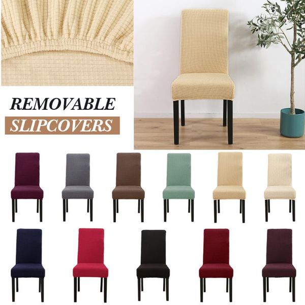 

chair covers solid color thicken slipcovers universal fitting protective stretch dining home decor