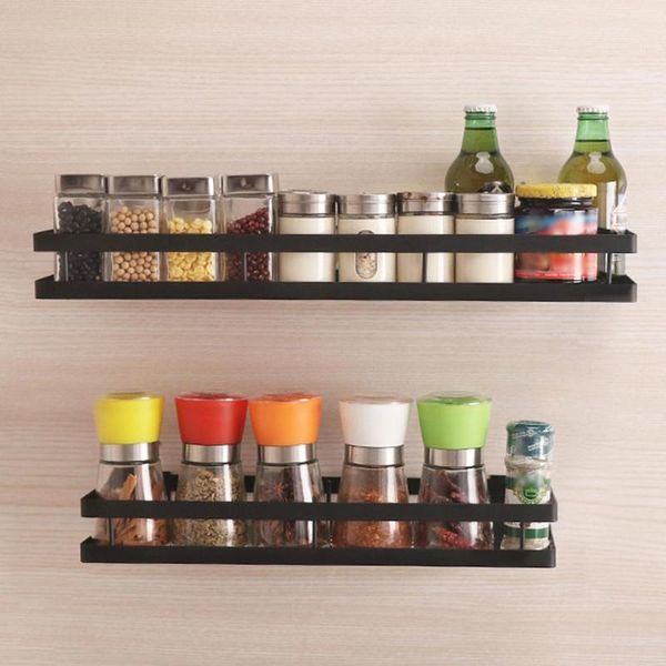 

wall-mount kitchen spices jar bottle storage rack kitchen bottle storage organizer bathroom shelves stainless steel