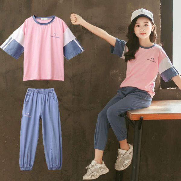 

children's girls' new summer suit wear in 2021, White