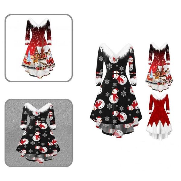 

casual dresses xmas dress snowman snowflake print black christmas chic, Black;gray