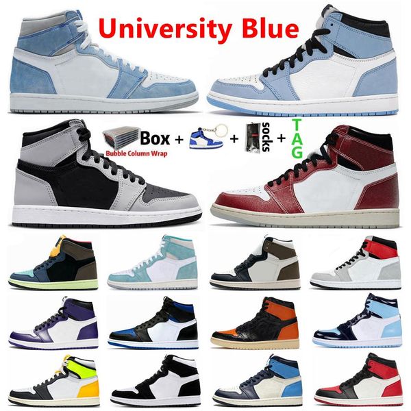 

university blue 1s jumpman 1 mens basketball shoes sneakers hype royal pine green court purple obsidian unc bred toe banned sports women sho