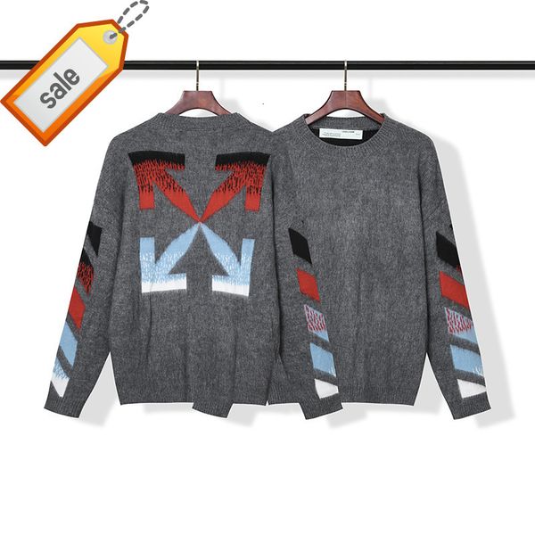 

version new correct off mahai basic pattern pullover knitted sweater batch in autumn and winter 2021, White;black