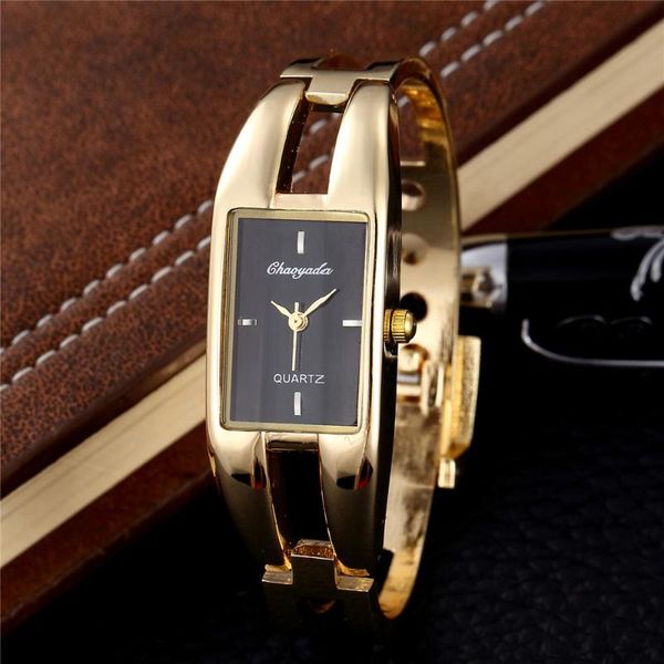 

wristwatches luxury gold stainless steel bangle bracelet watch fashion rectangle dial women quartz wristwatch ladies dress watches gift relo, Slivery;brown