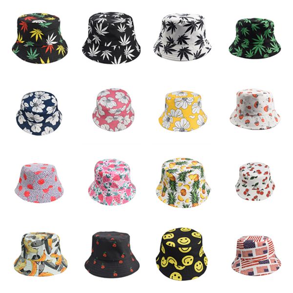 

creative print on both sides can wear fisherman's hat basin hats outdoor sun protection cap, Blue;gray