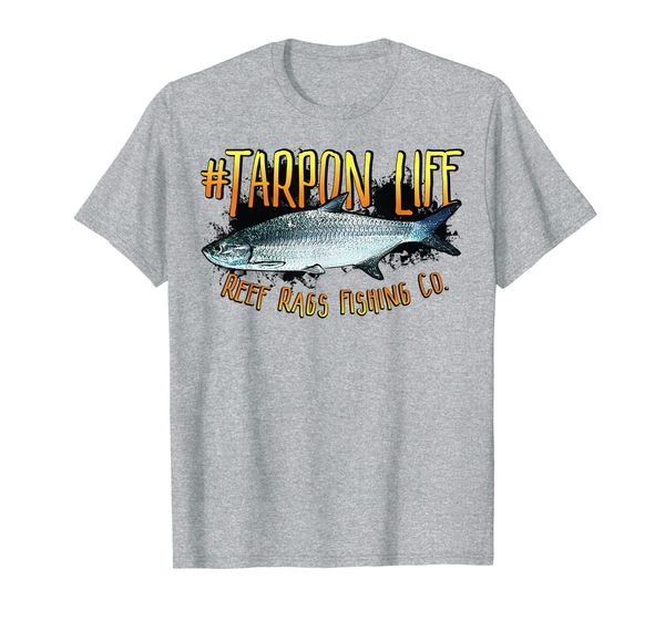 

reef rags tarpon life deep sea saltwater fishing t-shirt, White;black