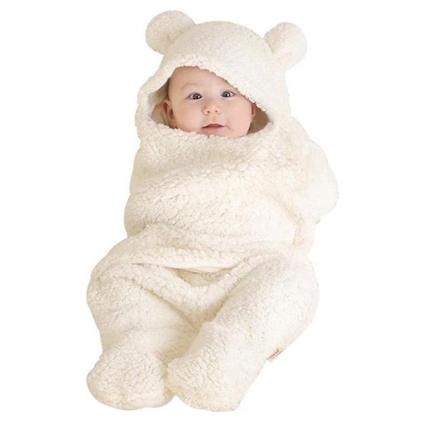 

blankets & swaddling cute bear style born baby infant velvet swaddle blanket sleeping bag