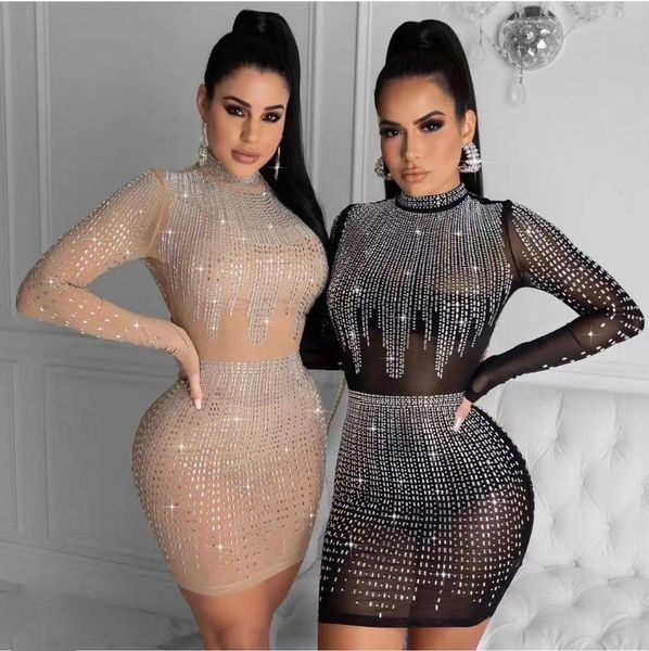 

long sleeve women knit sparkly black diamonds elegant 20ladies club bodycon dress party 99x4, Black;gray