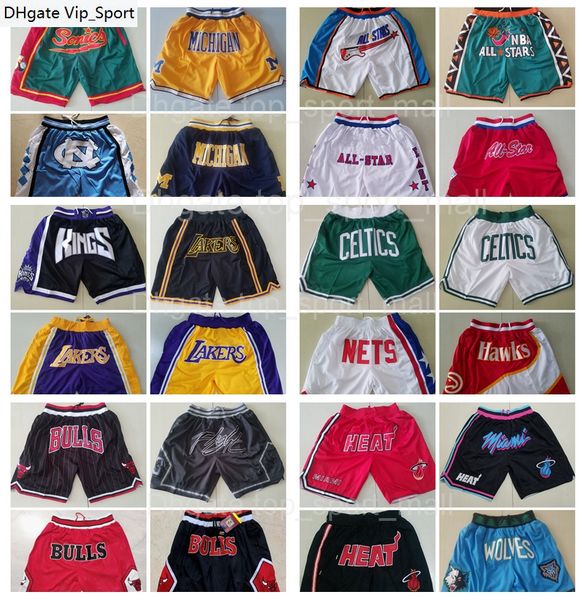 

team basketball just don shorts sport short hip pop pant with pocket zipper sweatpants blue white black red purple man stitched nice