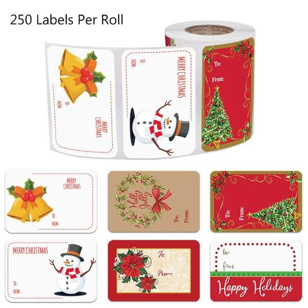 

gift wrap 250pcs adhesive christmas name tags xmas stickers present seal labels decor m68e