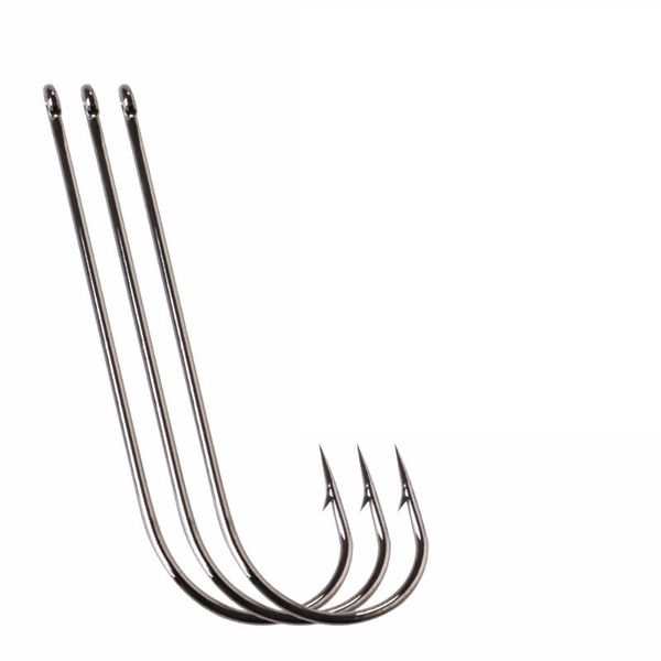 

7-10pcs/pack 2#-18# strong high carbon steel barbed single hook corrosion lake fish barbed silver fish hooks fishing accessories