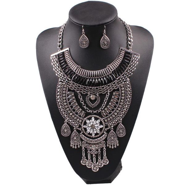 

pendant necklaces arrival design fashion brand statement necklace for women chain alloy metal vintage big chunky wholesale, Silver