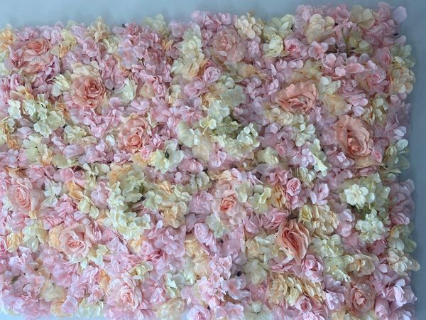 

40*60cm artificial silk rose flower wall for wedding decoration backdrop flower mats wall romantic home party background decor