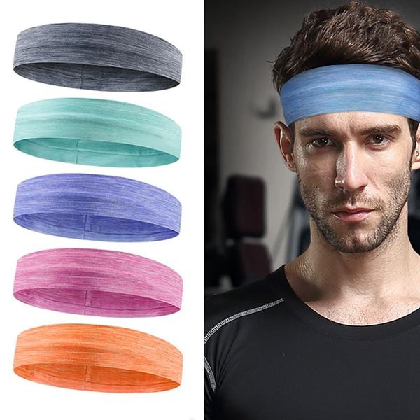 

anti-slip elastic sweatband sports gym women men breathable basketball fitness yoga volleyball cycling hair headbands, Yellow;black