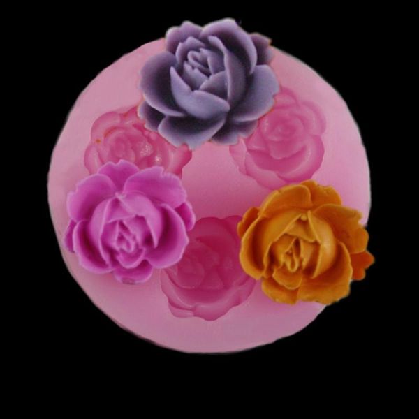 

baking & pastry tools flower bloom rose shape silicone fondant soap 3d cake mold cupcake jelly candy chocolate decoration tool moulds