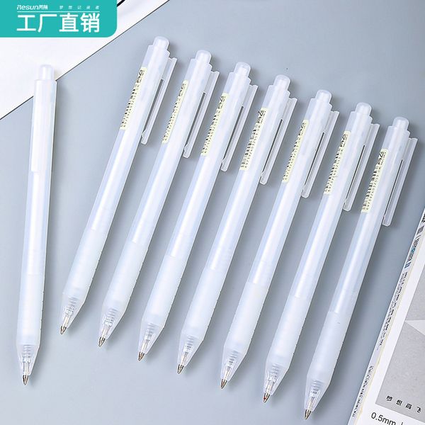

ruixiang white push pen black 0.5mm office fountain pen steel bullet head neutral simple boxed