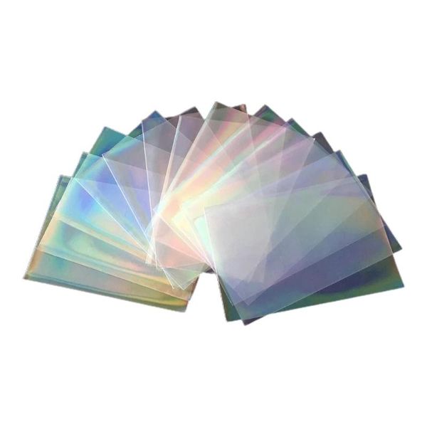

card holders 100pcs glass flashing film holographic idol po sleeves ta-rot ygo ultra super protector, Brown;gray
