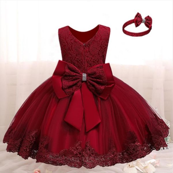 

girls year costume toddler kids girl dresses wedding and birthday party lace princess dress 2 3 4 5 years children, Red;yellow