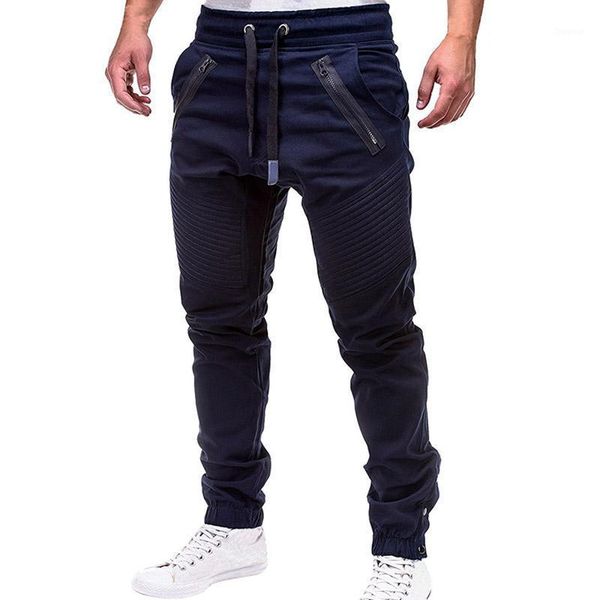 

men's pants 2021 men casual joggers solid thin cargo sweatpants male multi-pocket trousers hip hop harem pencil, Black