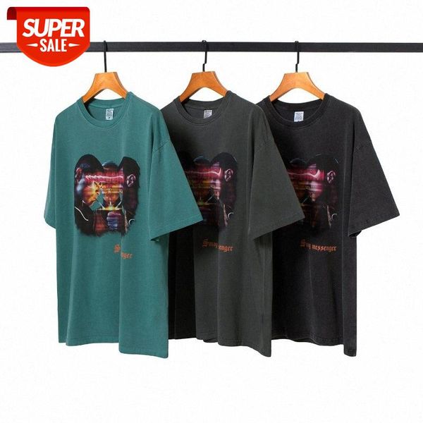 

oversize loose rock band print retro hip-hop rap short-sleeved t-shirt for men and women #ym6c, White;black
