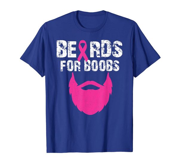

beards for boobs breast cancer awareness t-shirt, White;black