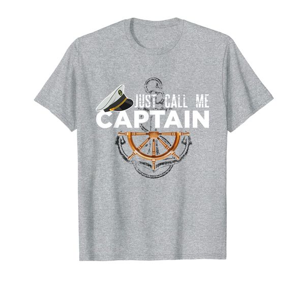 

just call me captain boating sailor anchor boat sailing ship t-shirt, White;black