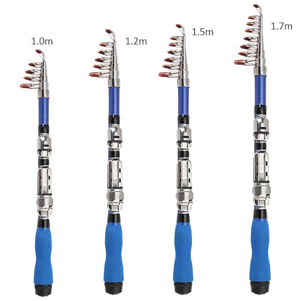

boat fishing rods portable mini carbon 1m-1.7m outdoor rivers lake pole retractable ultra light sea tackle