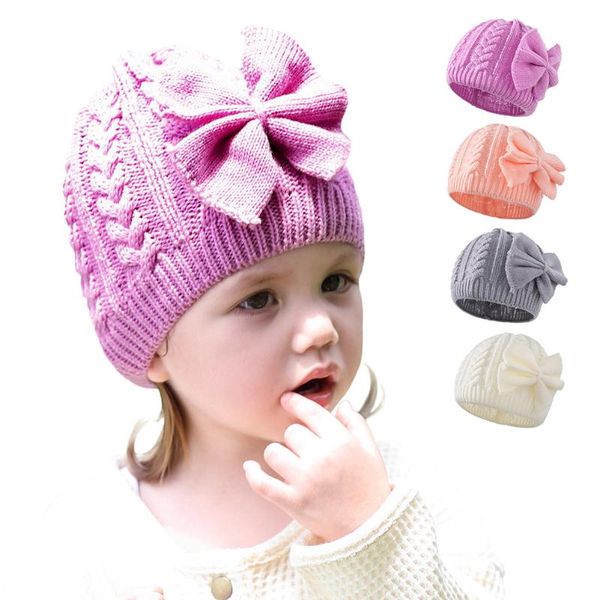 

caps & hats born winter knitted hat bowknot candy colors women style cap for baby kids, Yellow