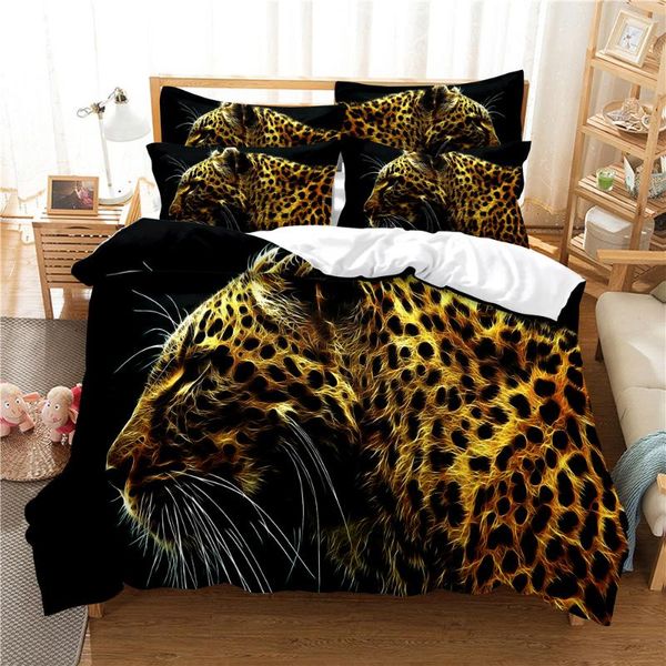 

bedding sets 3d cheetah set  duvet cover bed cotton bedroom