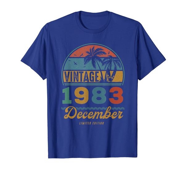 

december vintage 1983 tshirt 36th birthday summer gifts, White;black