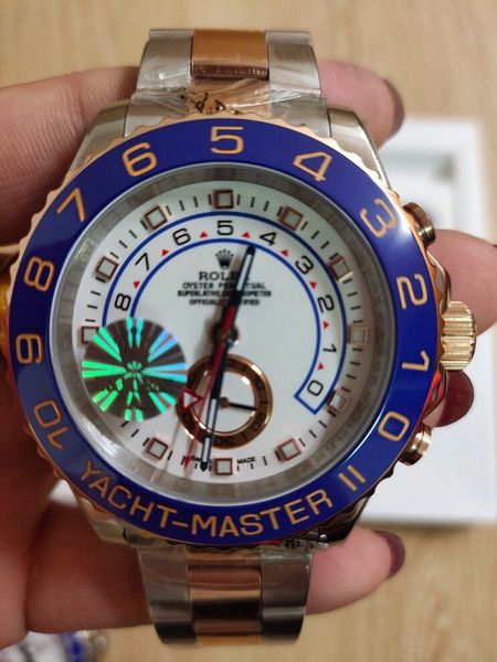 

new factory 2813 automatic movement 44mm mens rose gold 44mm model 116681 ceramic bezel with original box diving watch, Slivery;brown