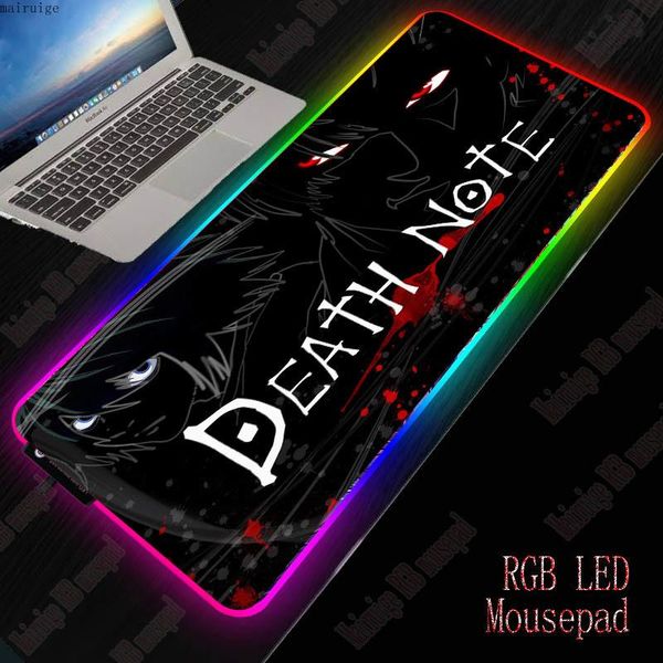 

mouse pads & wrist rests mairuige anime death note gaming rgb pad computer mousepad backlit mause xxl large desk keyboard led mice mat