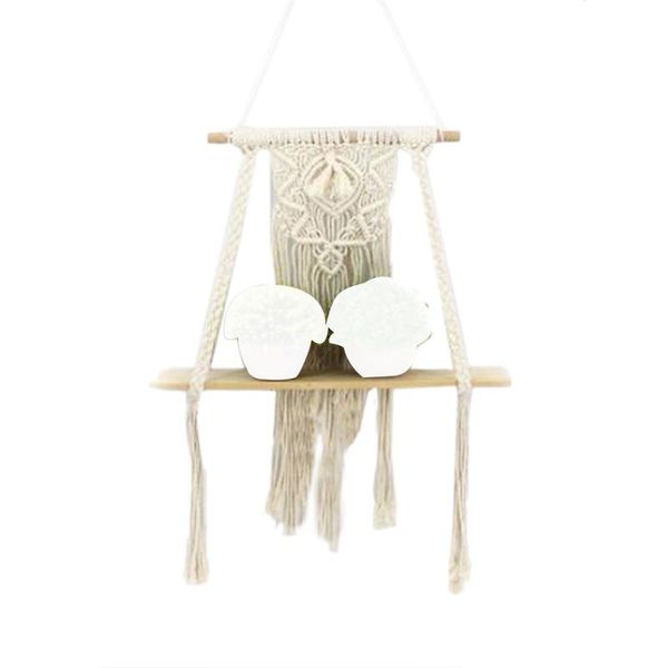 

bathroom shelves macrame woven tapestry wall hanging shelf planter basket handmade plant hanger pot party wedding home decoration ms