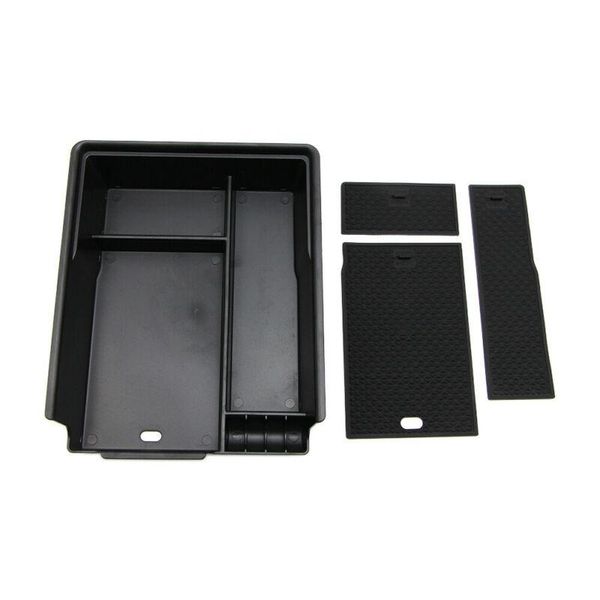 

car organizer tray storage wallet armrest 1x 2021 abs plastic center matte black