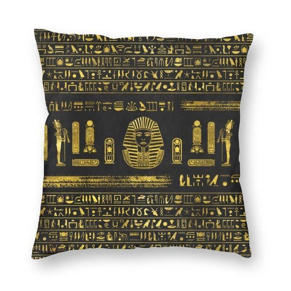 

cushion/decorative pillow ancient egypt sphinx and hieroglyphs cushion cover sofa home decorative golden egyptian square throw case 45x45cm