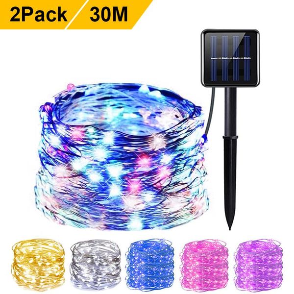 

strings led night light rgb solar powered lamp outdoor decoration copper wire string 5m 10m 50m 30m holiday christmas party