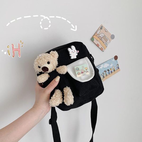 

trade small cartoon canvas 2021 urban foreign cute new bag square simple one-shoulder handbags messenger ugeed